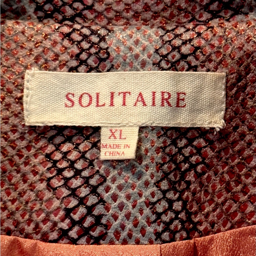 Solitaire Blush Snake Pattern Leather-Style Jacket - image 3